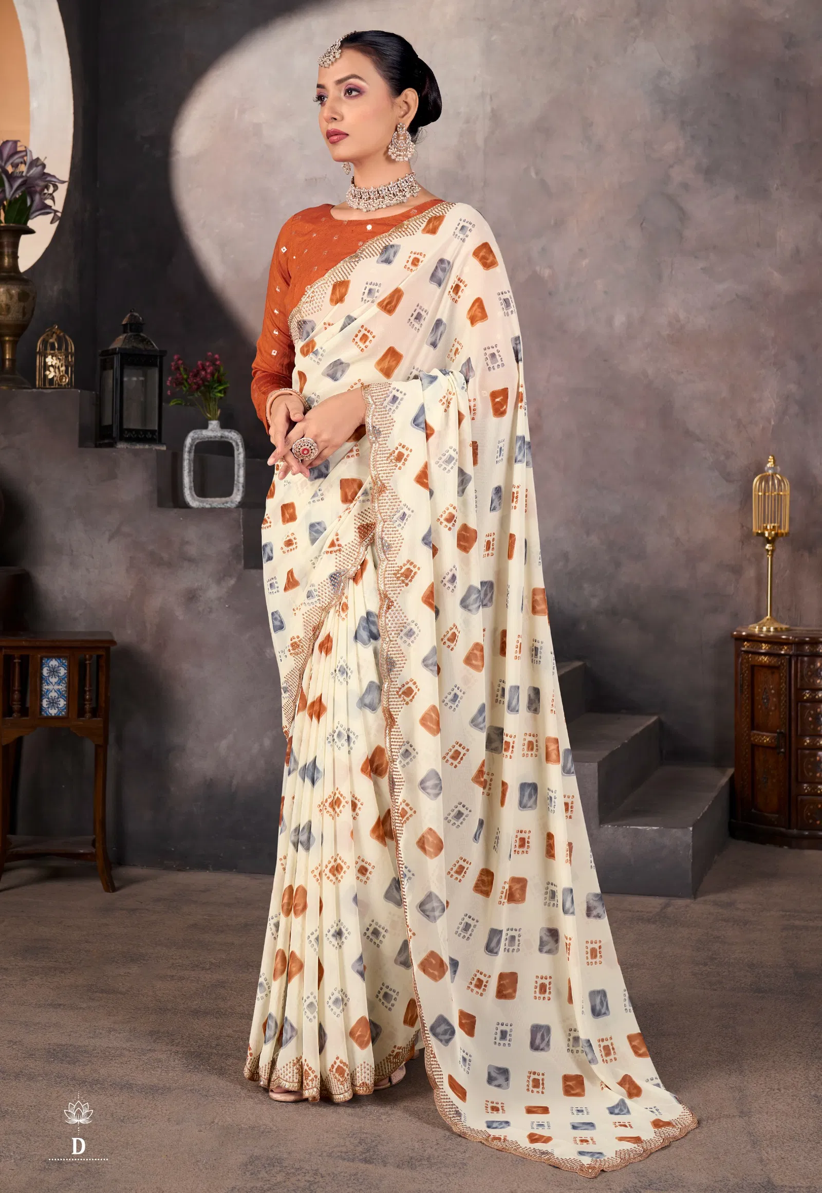 Sundri By Stavan Soft Georgette Embroidery Border Saree Online Wholesale